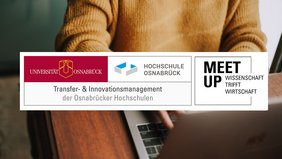 Logos der Hochschulen und Meet Up Schriftzug